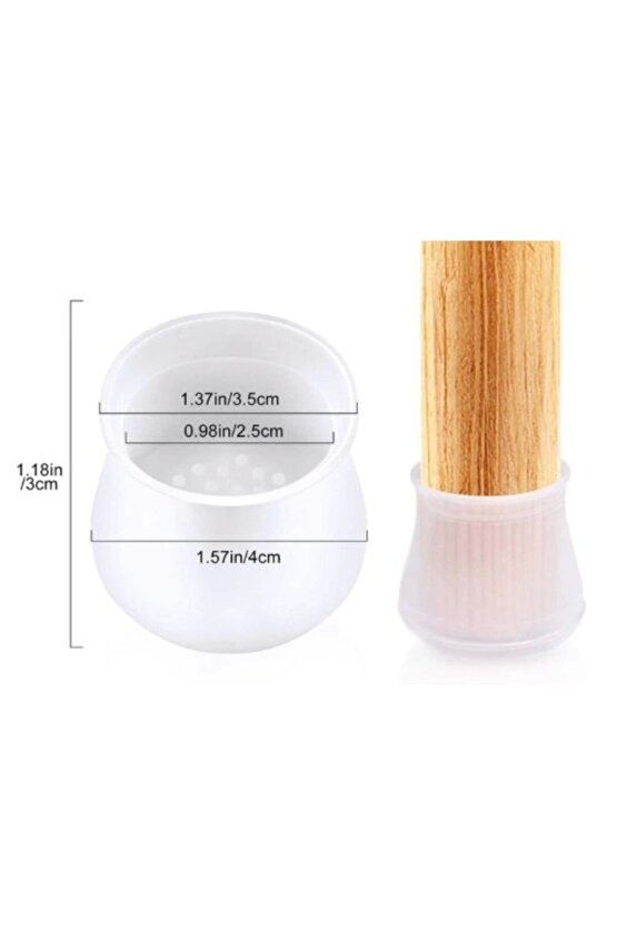 2 Adet Silikon Masa Sandalye Pabuç Kaydırmaz Sessiz Koltuk Zemin Koruyucu Çizdirmez Ayak Kılıfı