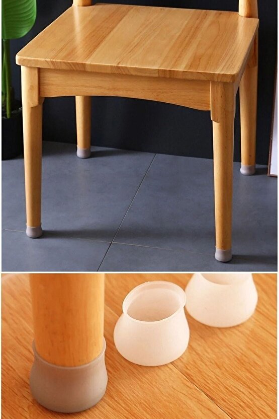 32 Adet Çizilmeyi Önleyen Parke Koruyucu Beyaz Silikon Sandalye Sehpa Ayağı