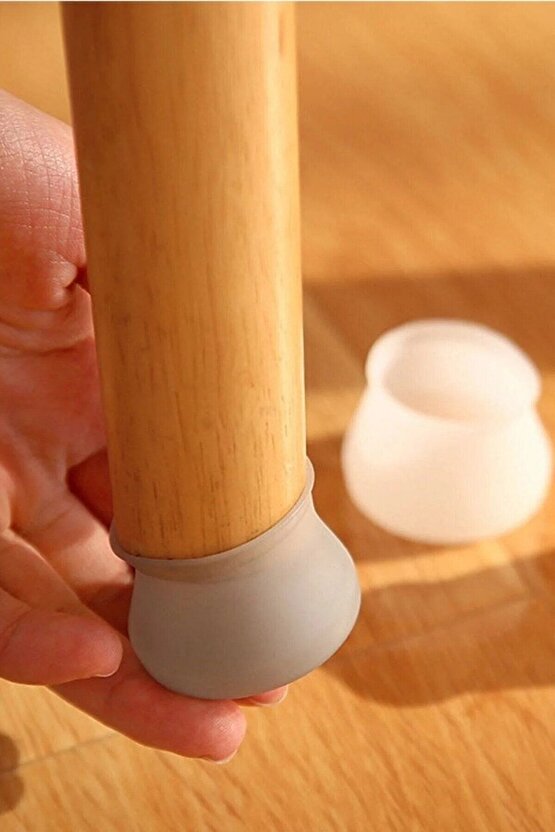 32 Adet Çizilmeyi Önleyen Parke Koruyucu Beyaz Silikon Sandalye Sehpa Ayağı