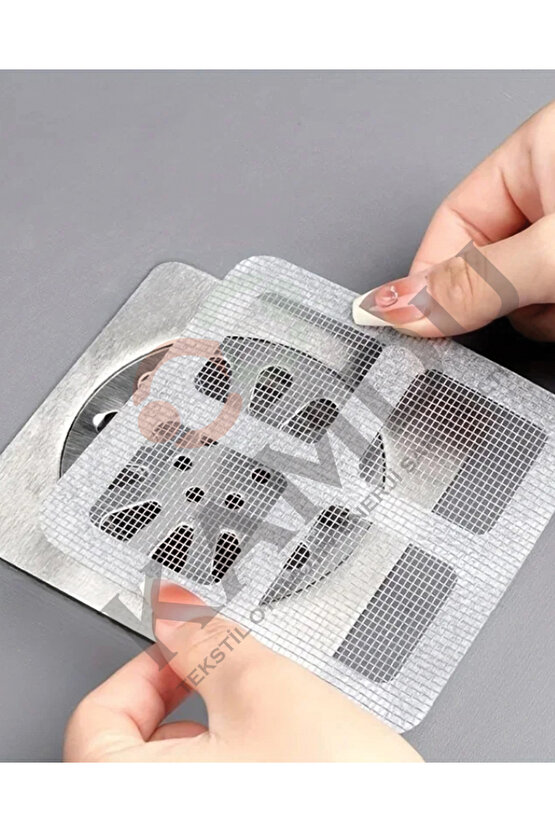 5 Adet 9x9 cm Yapışkanlı Lavabo Gider Süzgeci, Böcek Önleyici, Kıl Tüy Önceleyici, Lavabo Süzgeci