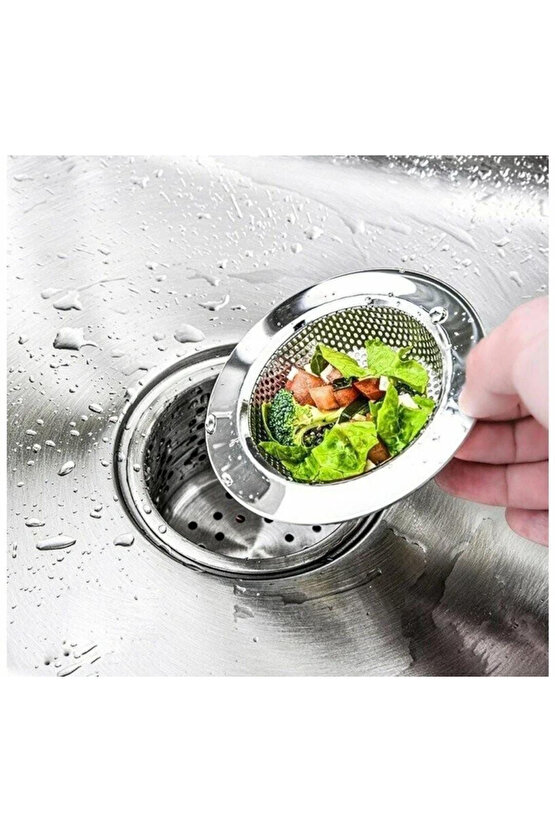 Paslanmaz Çelik Mutfak Lavabo Süzgeci Evye 7 Cm Metal 1 Parça TR