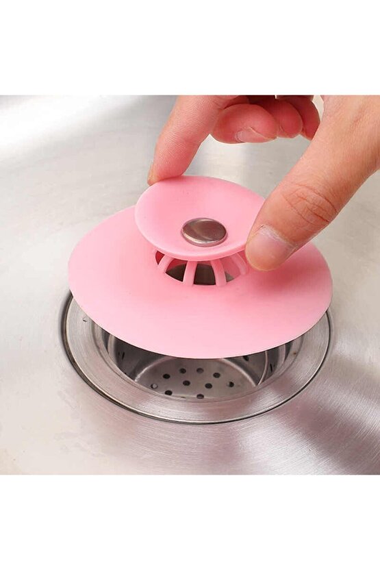 Silikon Lavabo Süzgeci Kilitli Küvet Lavabo Tıkacı