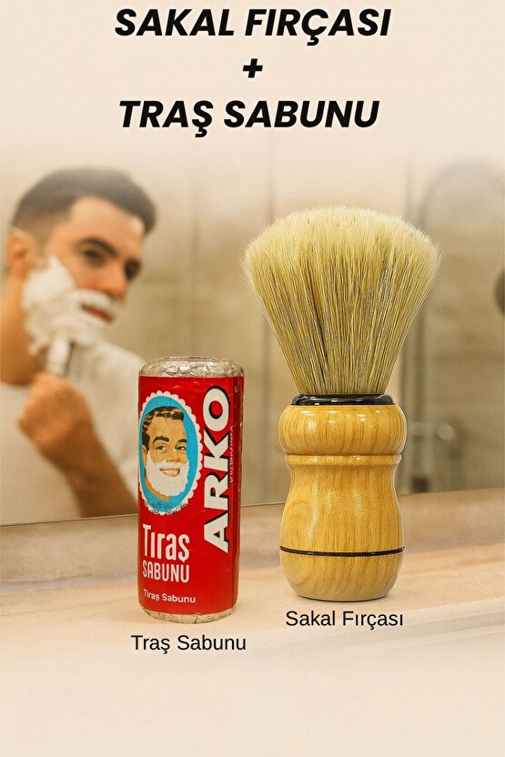 Sakal Fırçası ve Tıraş Sabunu Seti – Klasik Erkek Bakım Takımı