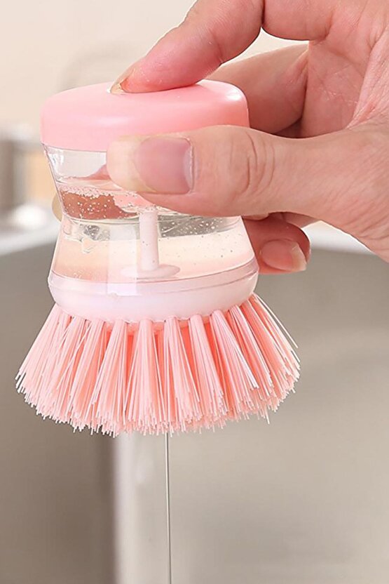 Sıvı Deterjan Hazneli Kolayca Bulaşık Yıkamak İçin Fırça Bulaşık Fırçası 8,5 cm 1 Adet