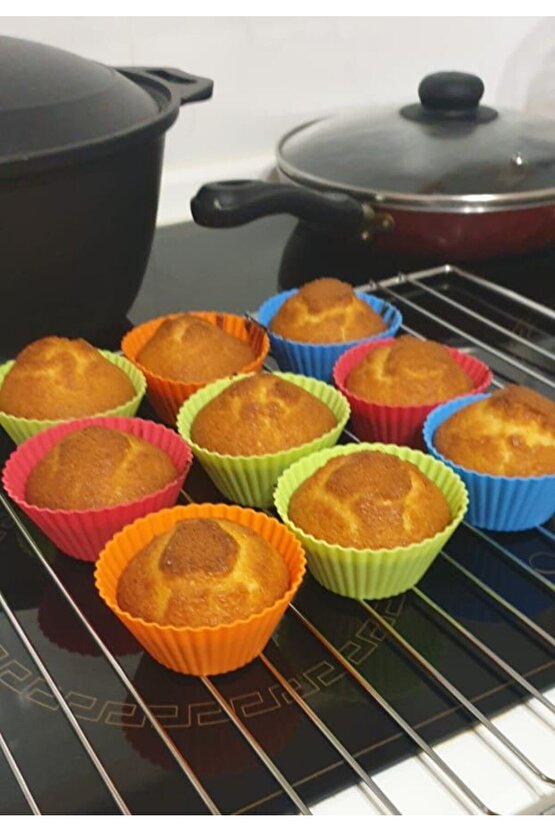 Silikon Cupcake Mini Kek Kalıbı 12 Adet 034Dseri