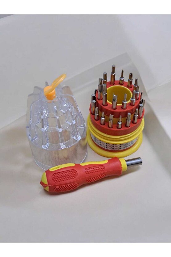 KAUÇUK TUTMA SAPLI 31 PARÇA YUMURTA TORNAVİDA SETİ