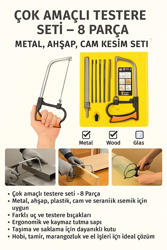 Kıl Testere Seti Ağaç Metal Plastik Tools