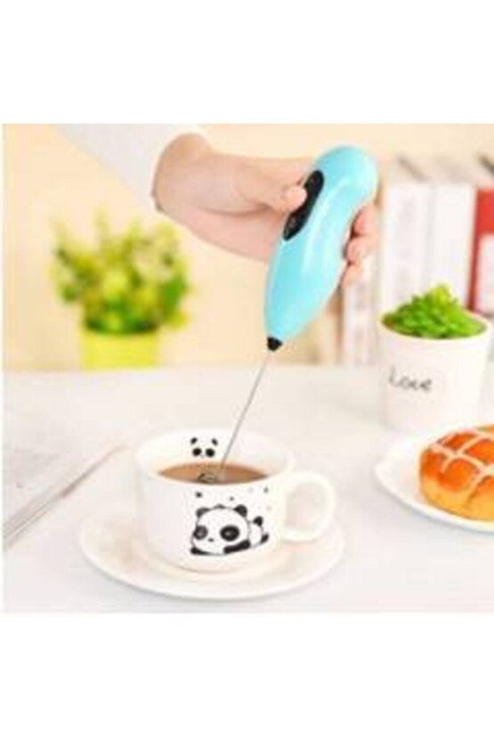 Coffe Whisk Pilli Metal Çırpıcı Mini Mixer KahveSüt Köpürtücü