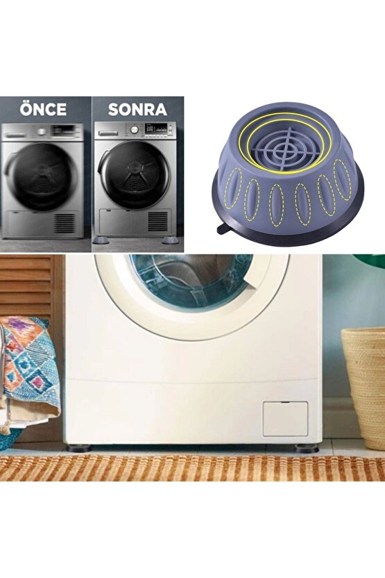 Çamaşır Makinesi Sarsıntı Titreşim Ses Önleyici Kaydırmaz Ayak 4lü Se