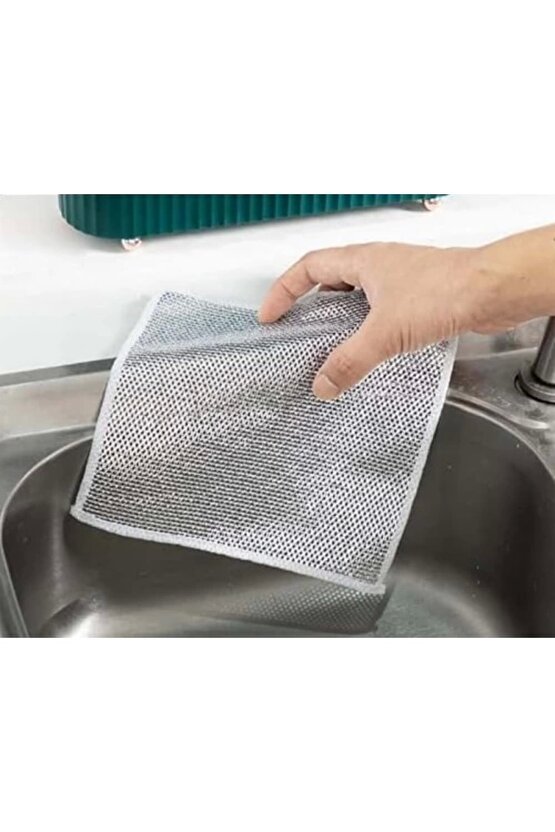 Ince Telli Tek Kat Bulaşık Bezi Yağ Kir Sökücü Bez Tel Çizmez Bulaşık Teli Naylon Ovma