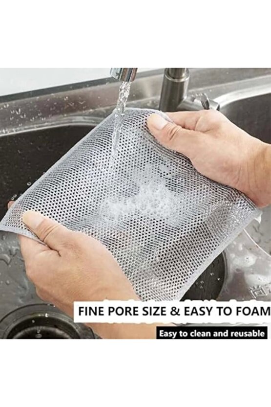 Ince Telli Tek Kat Bulaşık Bezi Yağ Kir Sökücü Bez Tel Çizmez Bulaşık Teli Naylon Ovma