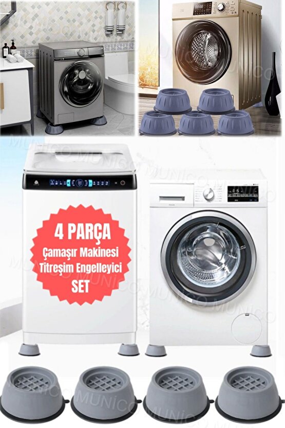 4lü Çamaşır Makinesi Stoper Seti Gürültü ve Titreşim Önleyici Çamaşır Makinesi Pedleri Ayaklık