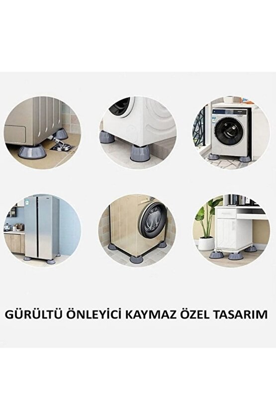 Gürültü Ve Titreşim Engelleyici Kaymaz Kauçuk Çamaşır Bulaşık Makinesi Ayak Pedi Stoper 4 Adet