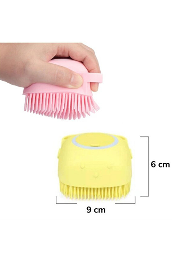 Duş Jeli Ve Şampuan Hazneli Silikon Fırça Kese Masaj Fonksiyonlu Vücut Temizleme Banyo Lifi