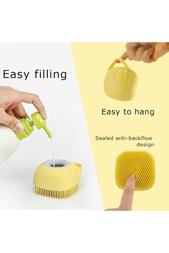 Banyo Duş Kesesi Sabun Duş Jeli Hazneli Masaj Fırçası Lif Kese Doldurulabilir Yıkama Fırçası Karışık