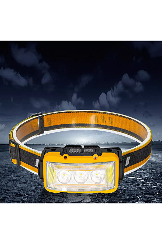 S03 SARI 10 WATT SENSÖRLÜ 11 IŞIK MODLU KAFA LAMBASI 24 BEYAZ SMD - 6 KIRMIZI SMD - 1 PO