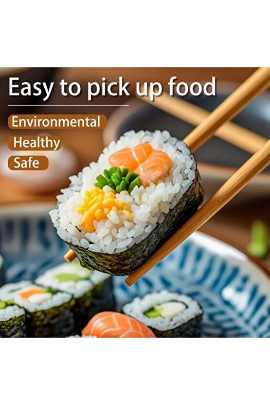 ezlgrup Yemek Çubuğu Japon Çin Bambu Chopstıck Trebent Yıkanabilir Yeni ezltrndy 971895