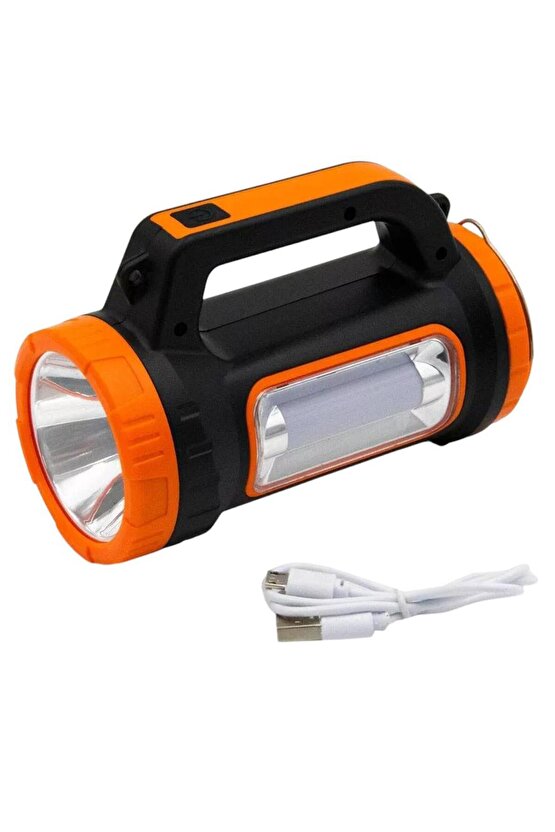 MH-818A Şarjlı + Solar 5 Modlu Çok Fonksiyonlu 3W+15W Işıldak El Feneri