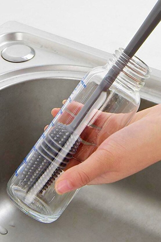 Uzun Saplı Silikon Bardak Ve Kavanoz Yıkama Fırçası