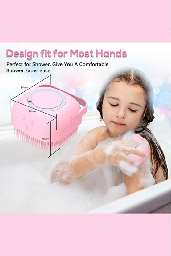 Duş Jeli Hazneli Silikon Fırça Kese Çok Amaçlı Vücut Temizleme Kesesi Peeling Banyo Lifi Bulaşık