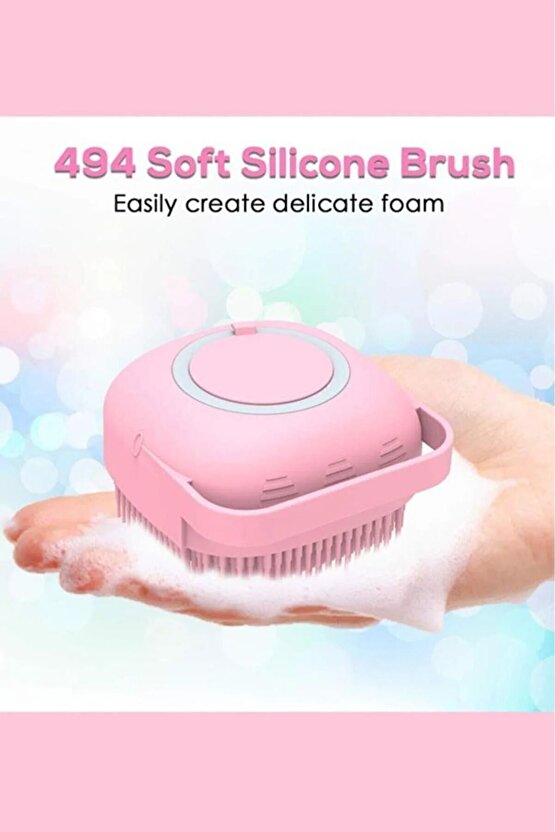 Duş Jeli Hazneli Silikon Fırça Kese Çok Amaçlı Vücut Temizleme Kesesi Peeling Banyo Lifi Bulaşık