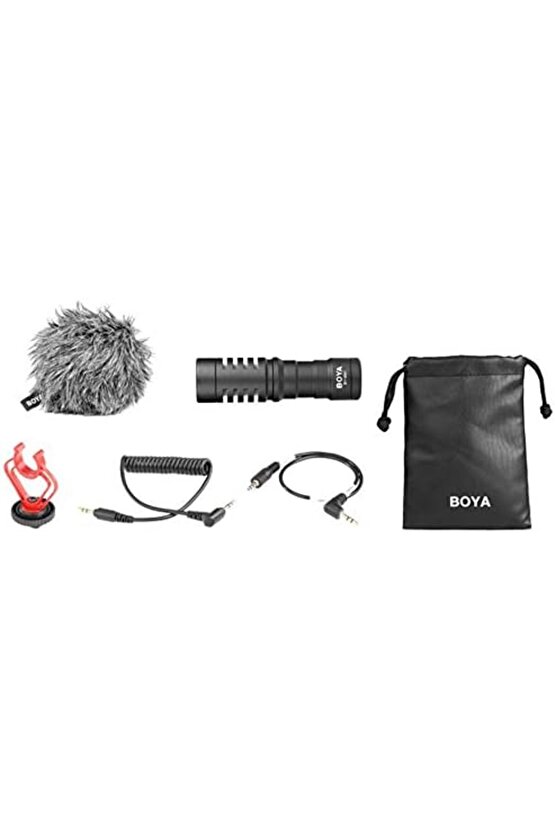 htcx By-MM1 Pilsiz Kamera Üstü Çift Mikrofon, iPhone, Android, DSLR Kamera Uyumlu shopwave 100581