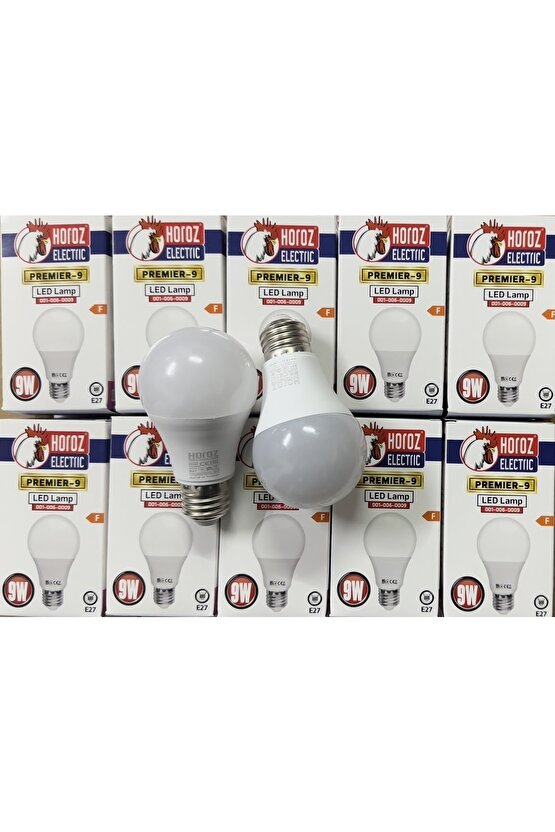 Horoz Aydınlatma 9 Watt Günışığı Led Ampül 10 Ad %80 Tasarruflu