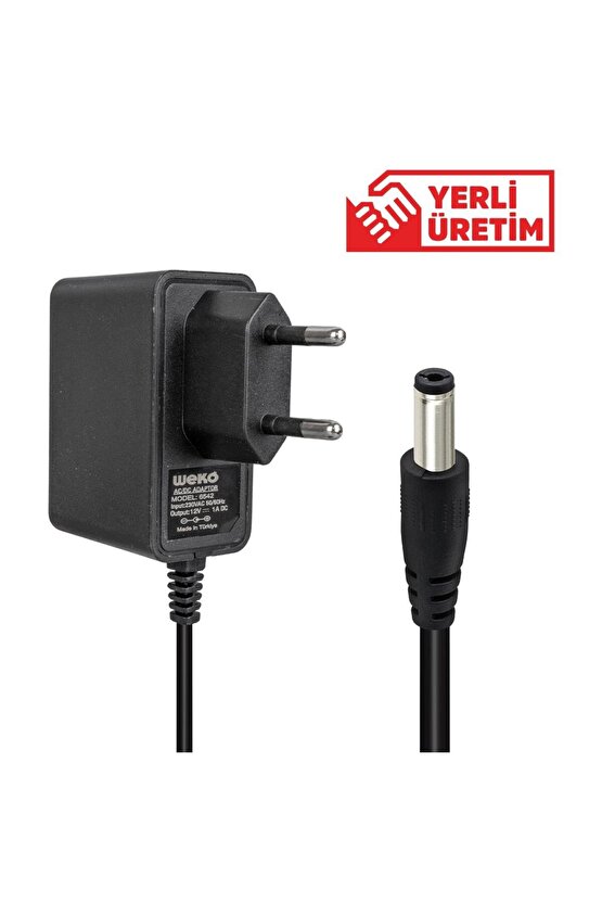 Weko 12 Volt 1 Amper 10 Watt Plastik Kasa Priz Tipi Adaptör (5.5x2.5 Uçlu)
