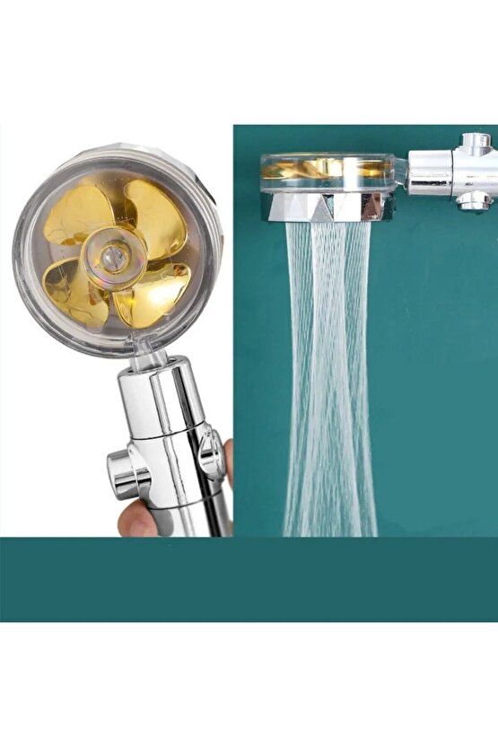 Turbo Pervaneli Duş Başlığı Yüksek Basınçlı Fıskiye Banyo Batarya Batarya KPF33-K66T