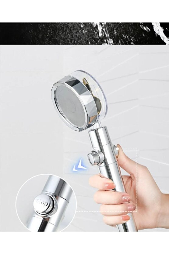 Turbo Pervaneli Duş Başlığı Yüksek Basınçlı Fıskiye Banyo Batarya Batarya KPF33-K66T