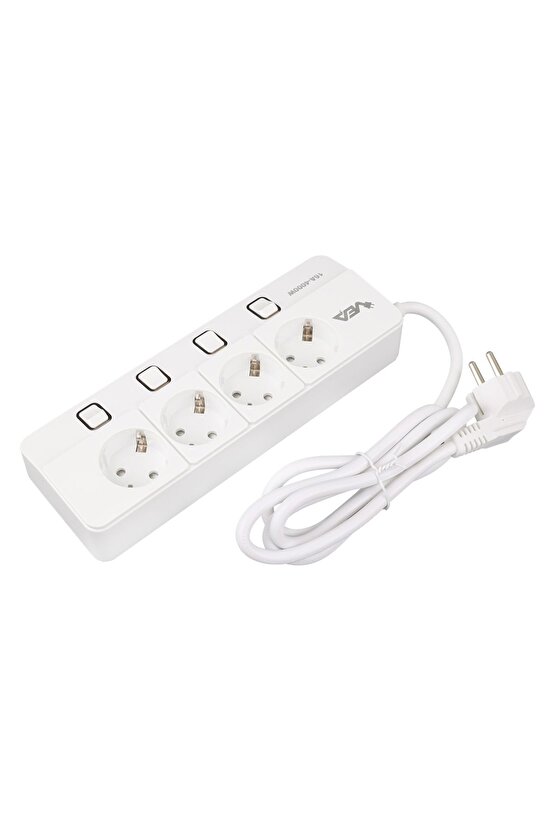 Ve-xman104 A Class 4lü Ayrı Anahtarlı 1.5 Metre Akım Korumalı Grup Priz (MADE IN MALAYSIA)