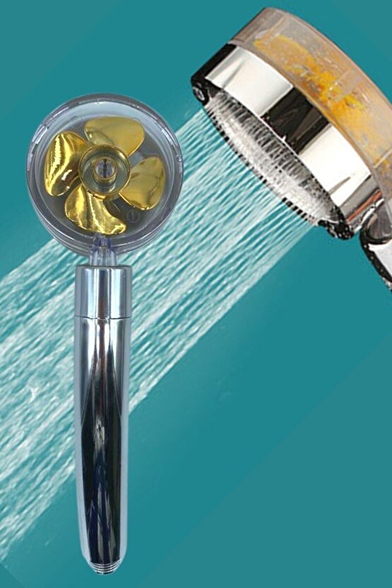 ® Su Tasarruflu 360 Derece Dönebilen Turbo Pervaneli Tazyikli Duş Başlığı