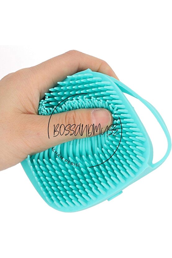 Şampuan Hazneli Banyo Duş Lifi Süngeri Silikon Kir Çıkartıcı Fırça Kese - Yüz Fırçası