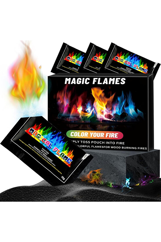 10 x 15 Gr Ateş Tozu Kamp Mangal Ateşi Renklendirici Eğlenceli Aktivite