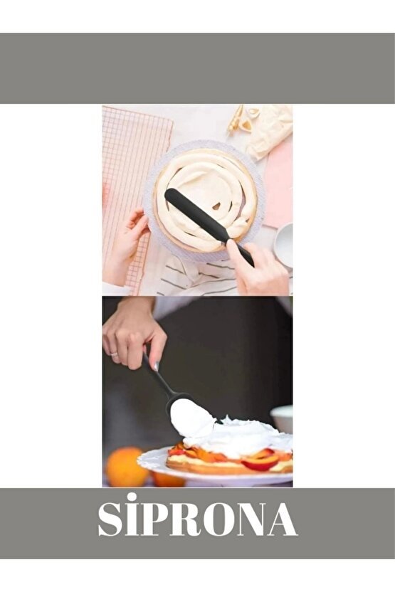Yanmaz Yapışmaz Silikon 6lı Pasta, Yumurta Fırçası, Kaşık Bıçak, Spatula Mutfak Seti