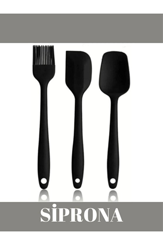 Yanmaz Yapışmaz Silikon 6lı Pasta, Yumurta Fırçası, Kaşık Bıçak, Spatula Mutfak Seti