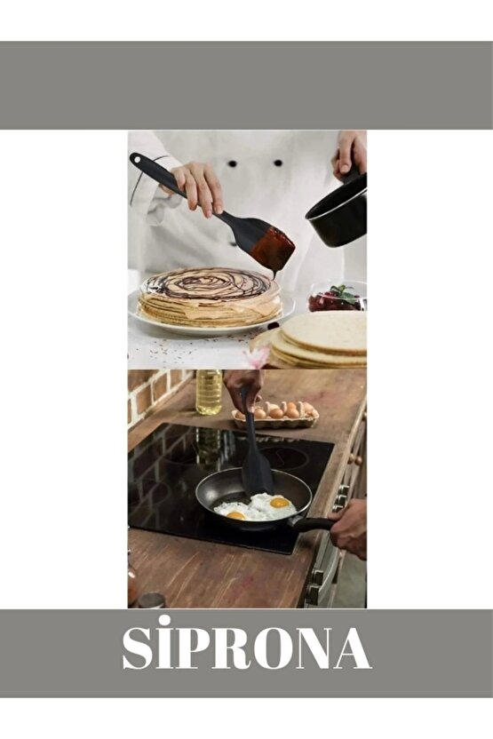 Yanmaz Yapışmaz Silikon 6lı Pasta, Yumurta Fırçası, Kaşık Bıçak, Spatula Mutfak Seti