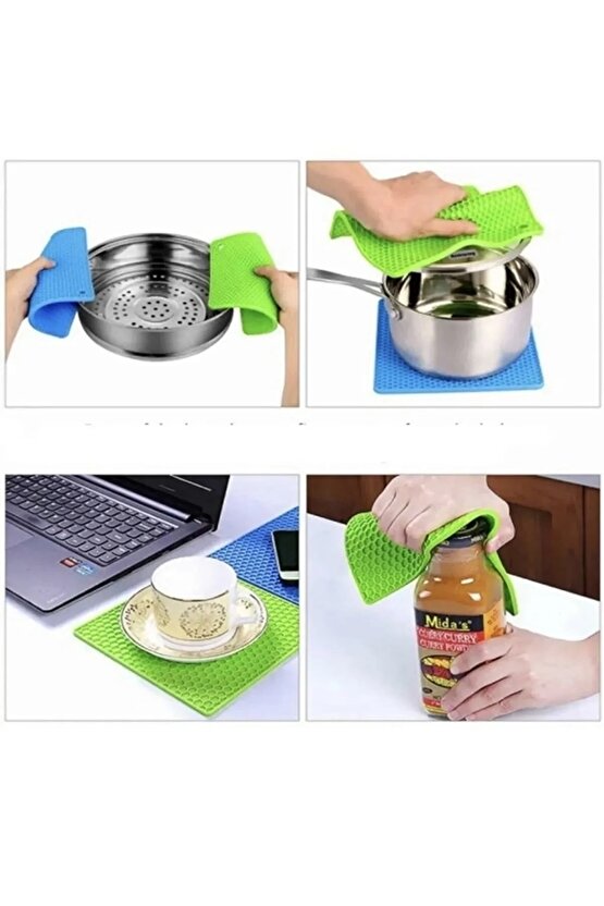 Silikon Kare Nihale Fırın Tutacağı Kalburabastı Kalıbı 3lü Set