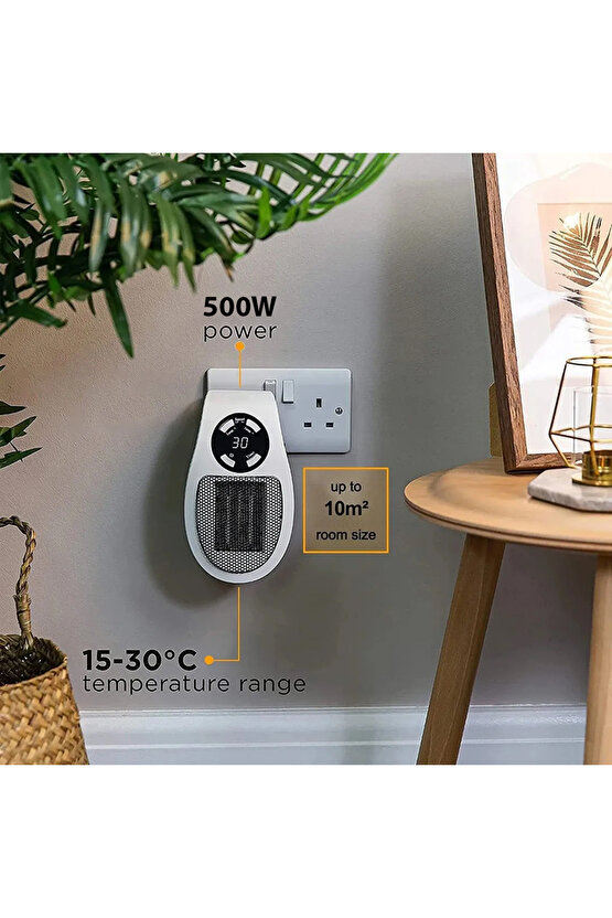 500 WATT PRİZ TİPİ UZAKTAN KUMANDALI TAŞINABİLİR ISITICI (ZAMANLAYICI) (OM-121 - YLT6479-5221