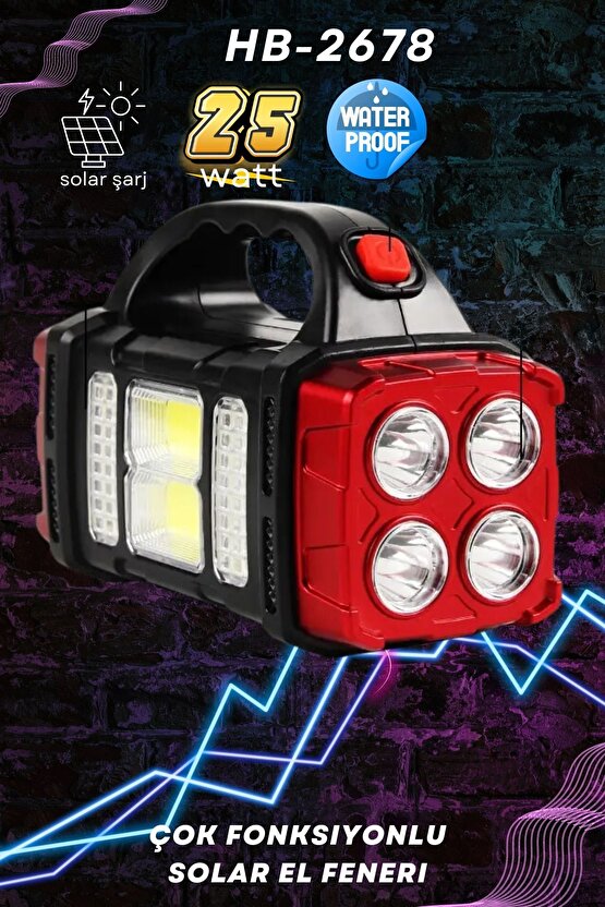 Güçlü güneş LED ışıkları el feneri paneli harici  kamp yürüyüş USB şarj edilebilir el feneri