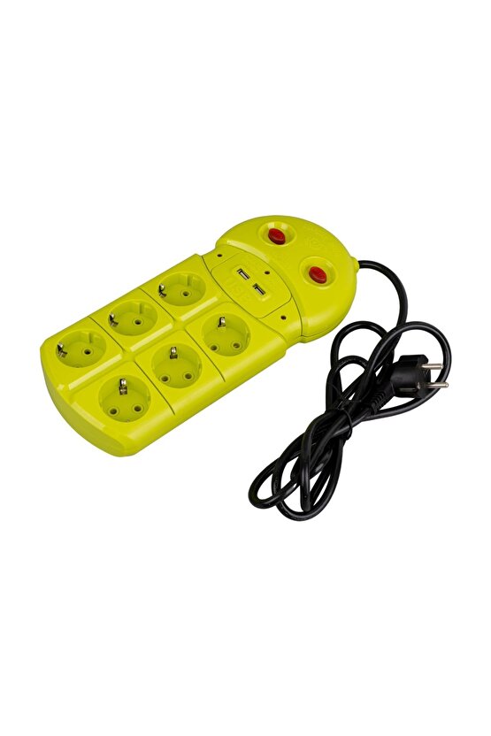 Ve-970usb 6lı 2 Usbli 1.5 Metre Grup Priz