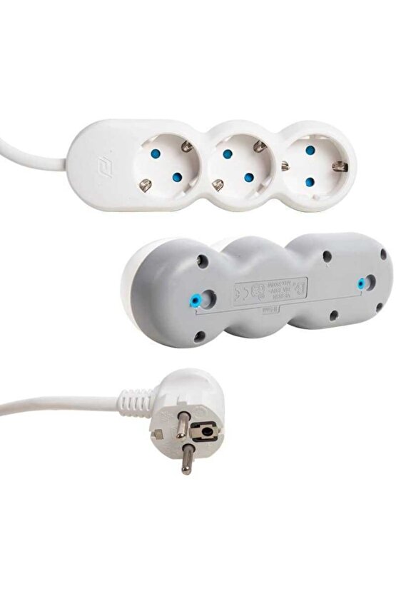 Vea-2s3n Kablolu 3lü Priz - 2m
