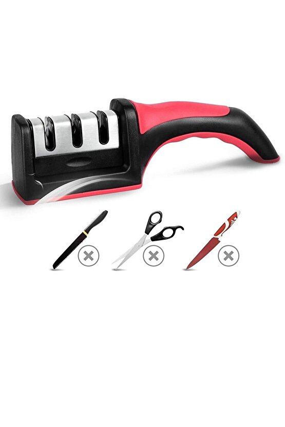 Bıçak Bileme Aleti 3 Aşamalı, 3 Açılı Bıçak Bileyici, El Bıçakları Bileme Aparatı