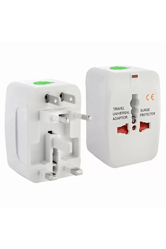 Universal USA AUS EU UK  Ülkeler Arası Fiş Çevirici Akım Korumalı Priz Çevirici Dönüştürücü Priz