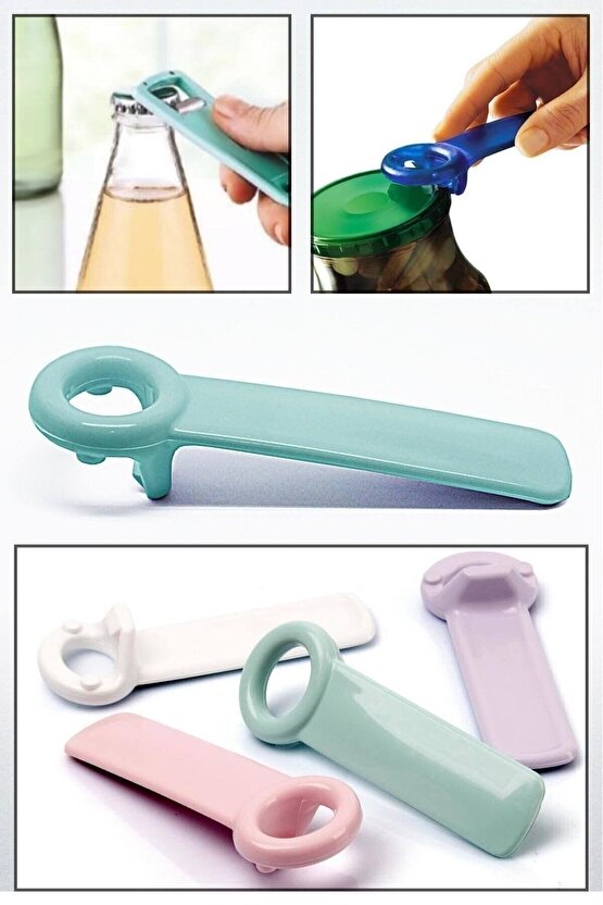 4 Adet Çok Amaçlı Renkli Kavanoz Ve Asitli Şişe Kapağı Açacağı KPF4T-78F1