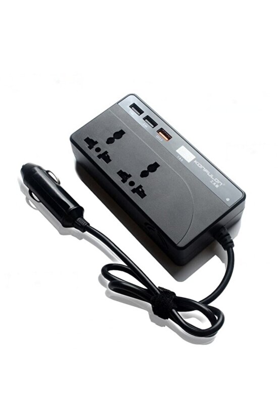 Kamyon TIR Otobüs Karavan Tipi 220 Volt Elektrik çevirici 200 Watt invertör Ters Trafo Şarj Soketi