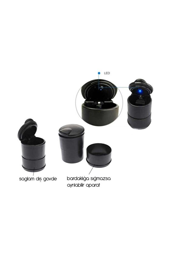 Wildlebend Araç Içi Küllük: Led Işıklı + Kapaklı Araba Küllüğü