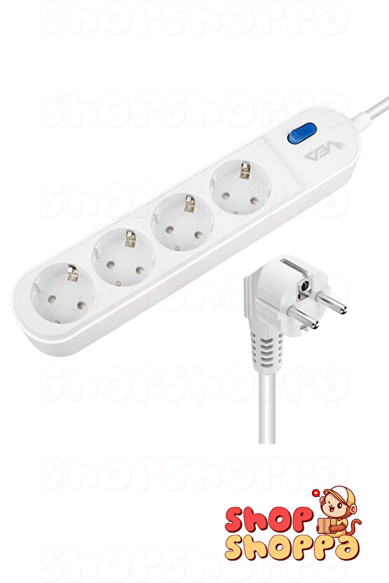 3lü 4lü 5li Akım Korumalı Grup Priz, Anahtarlı, Çocuk ve Yangın Koruması, 3500 Watt, 16 Amper