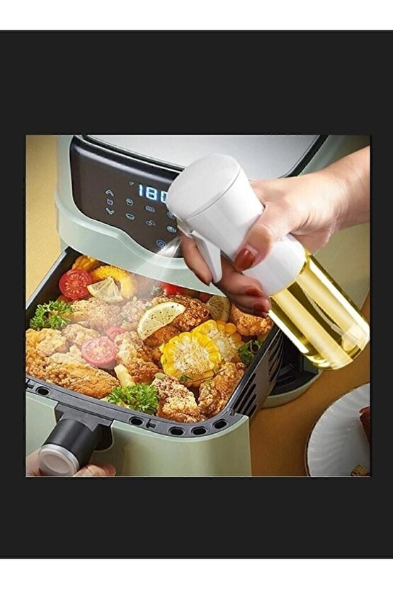 Sprey Yağdanlık Airfryer Için Yağdanlık Püskürtmeli Beyaz Sprey Cam Şişe