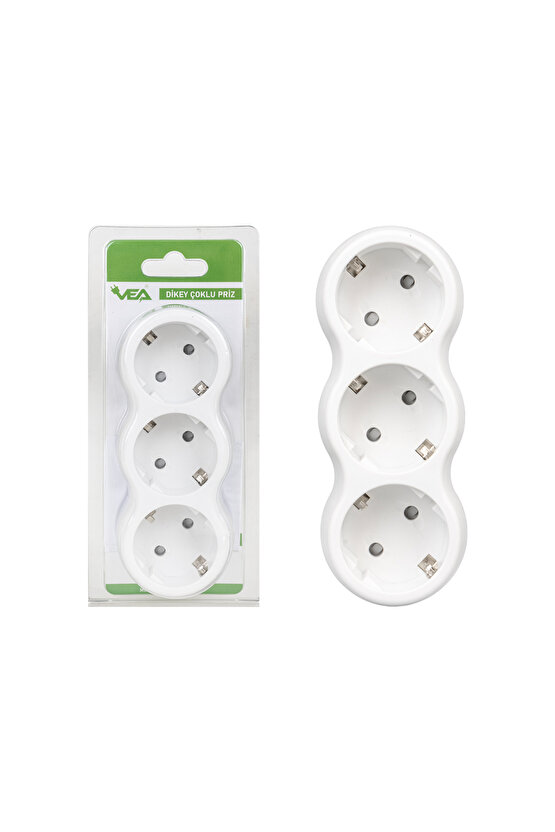 Dikey Model 3 Topraklı Priz Çoklayıcı Elektrik Prizi AXE11A-X66T9